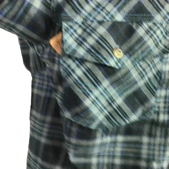 Browning Men L Plaid Flannel Shirt Multi Polyester Long Sleeve Pockets Easy Care - Picture 3 of 9